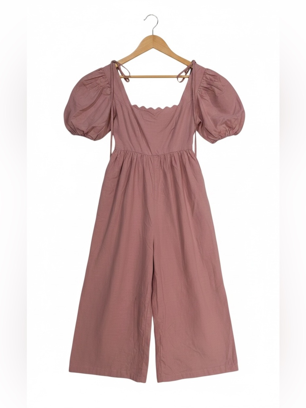 Mable dusty pink wide leg puff sleeve jumpsuit